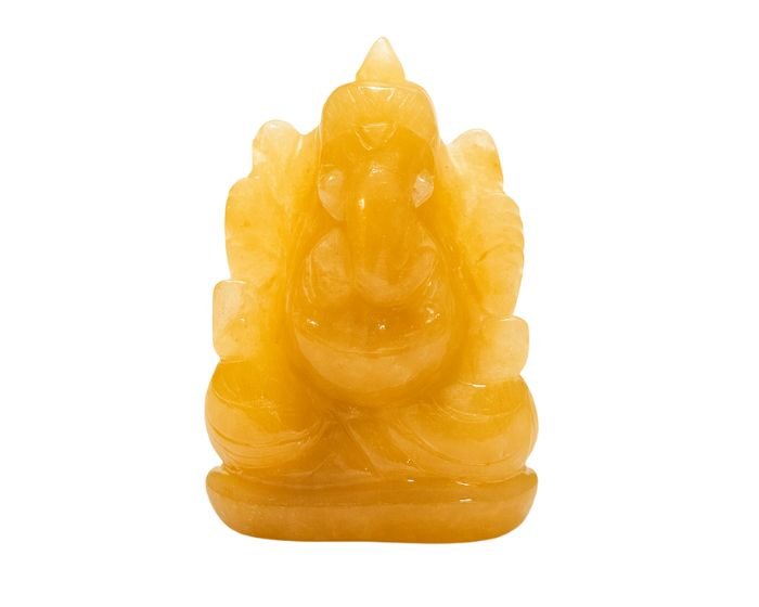 Natural Citrine Jade Ganesh Ji Status