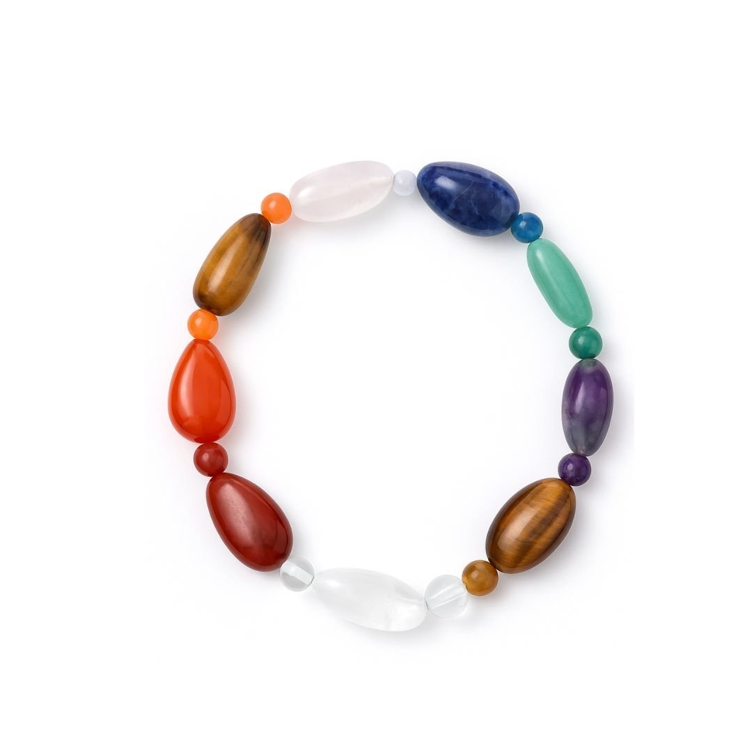 7 Chakra Oval Tumble Bracelet