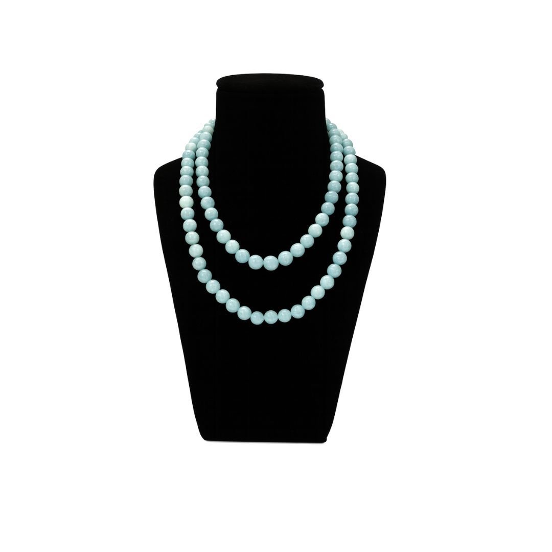 Aquamarine Jaap Mala (Thick)