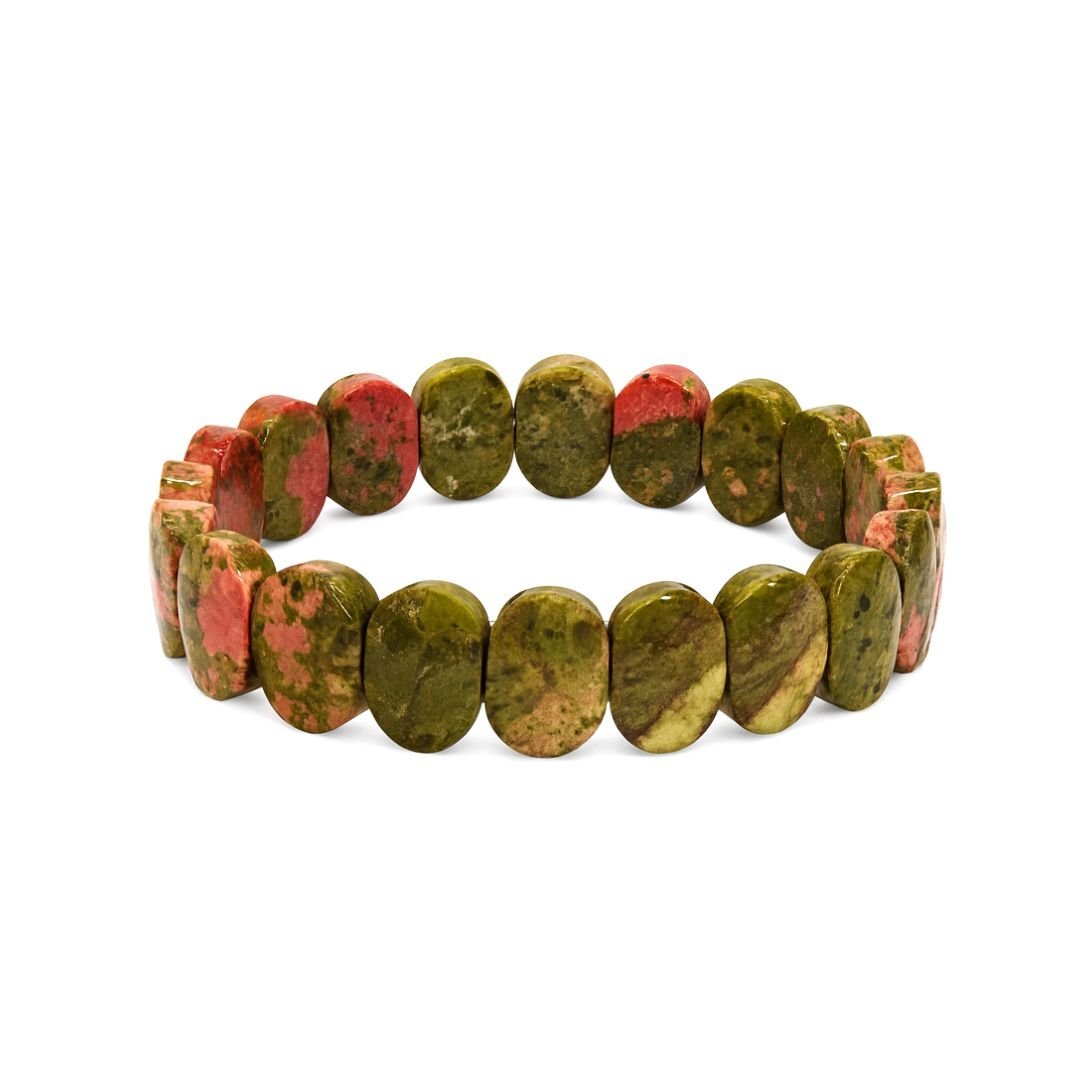 Natural Unakite Thick Bracelet