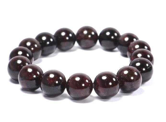 Red Garnet Big Beads Bracelet (14 mm)